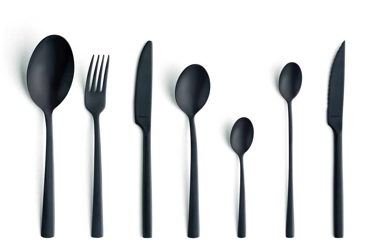Set tacamuri, 42 piese, Amefa, Manille All you need, inox, negru - imagine 4